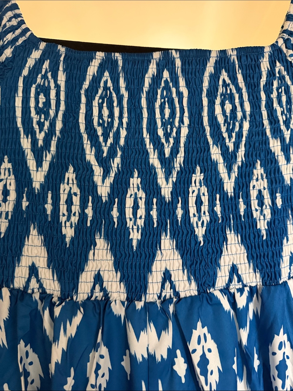 Blue Ikat Puff-Sleeve Maxi Dress - Unbranded - Picture 3 of 4